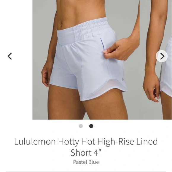 Lululemon Hotty Hot HR lined Short 4” PASTEL BLUE Sz 2 - Picture 2 of 6